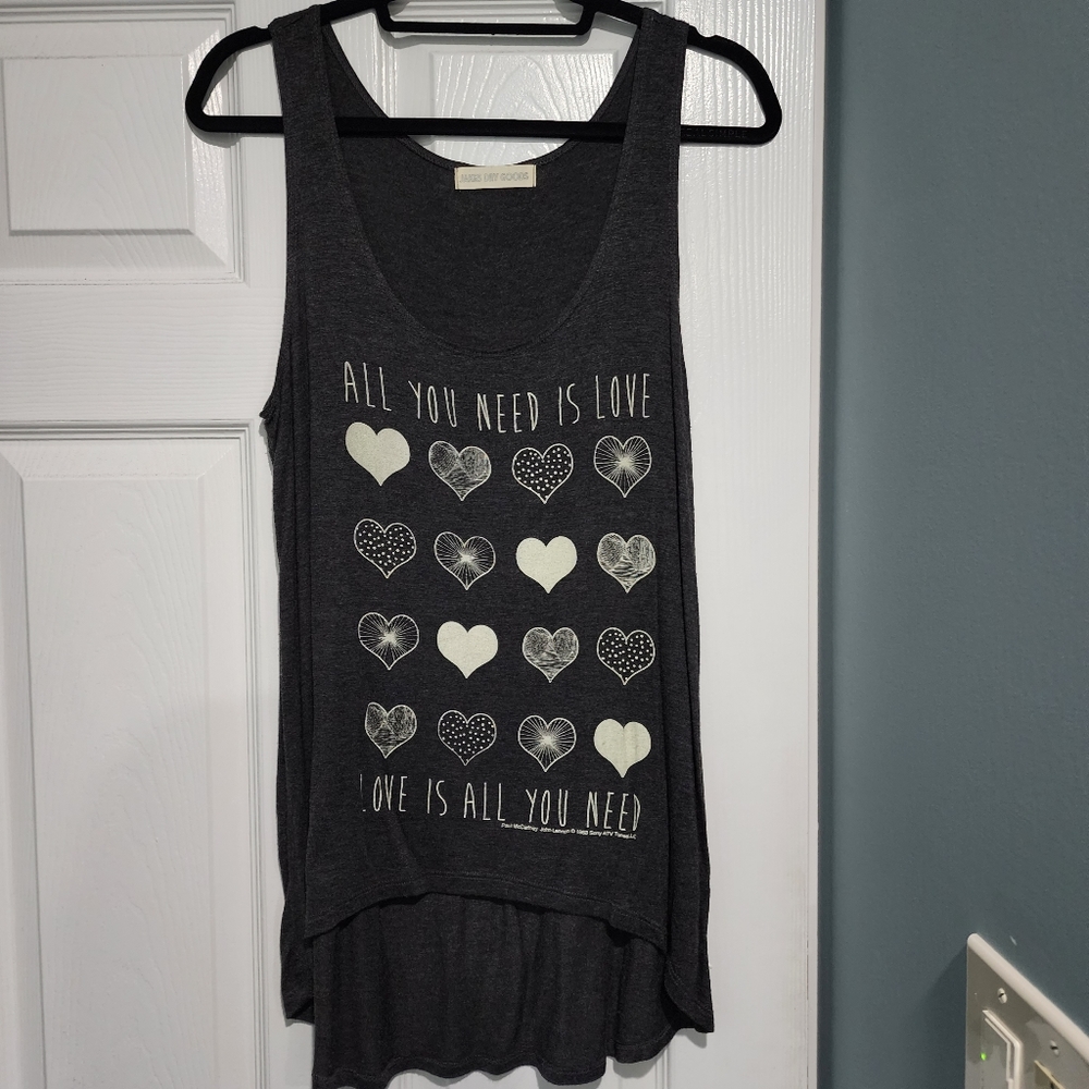 All You Need Is Love gray M tank top